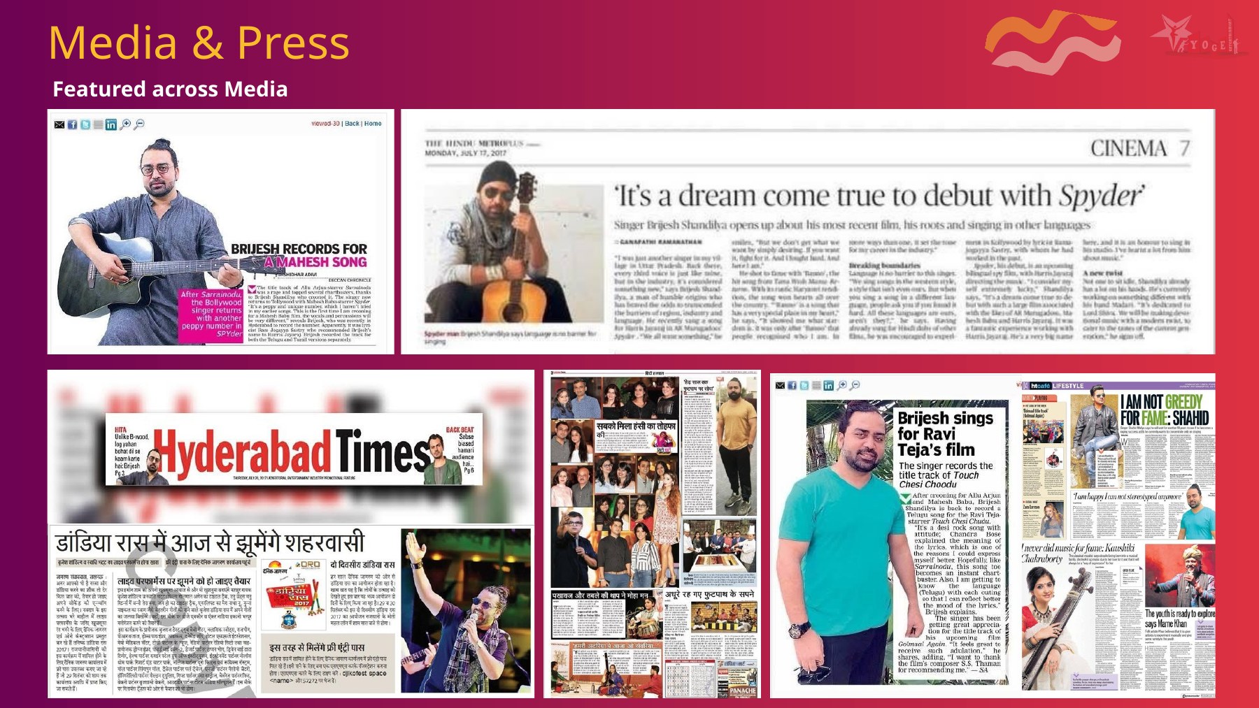 Brijesh Shandilya featured across media and press